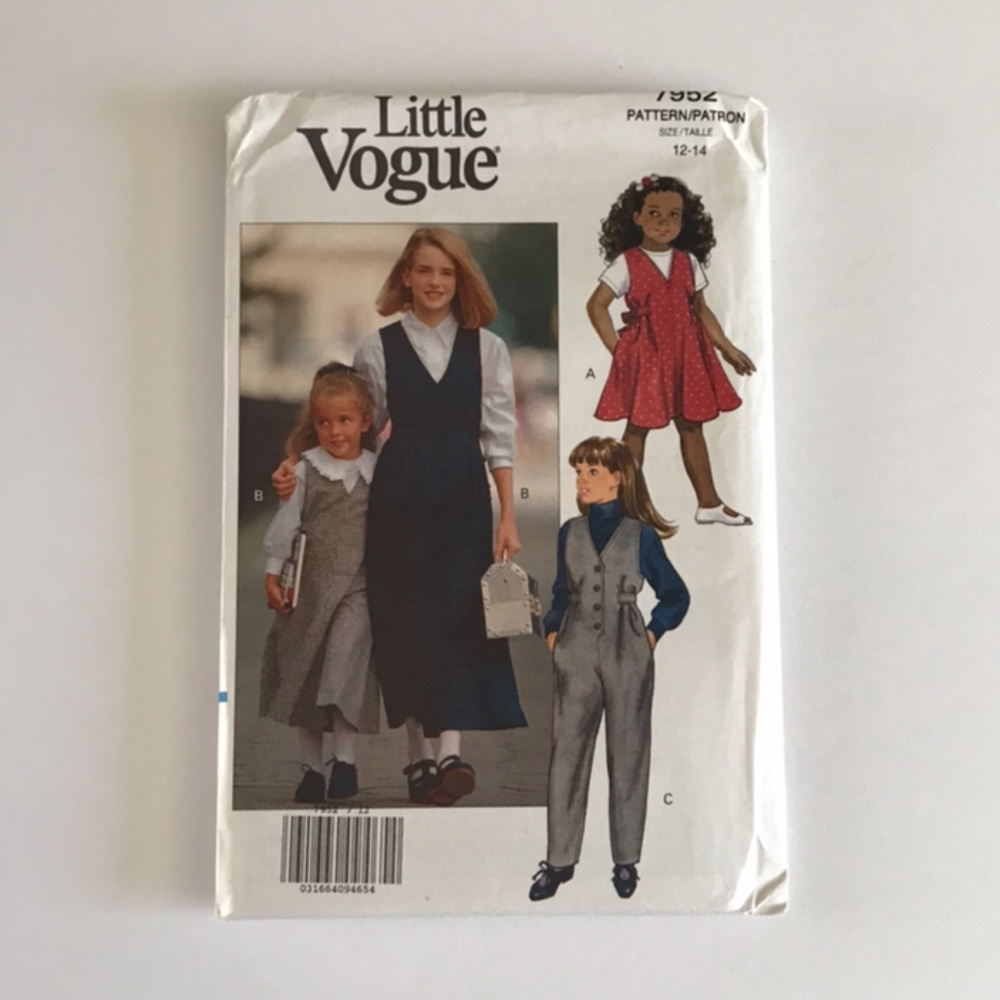 🧵3for12🧵 VTG Little Vogue Pattern 7952 Girl’s Jumper Jumpsuit
